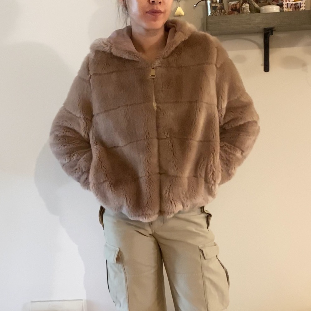 Faux Fur Zip Up Jacket from Paris France